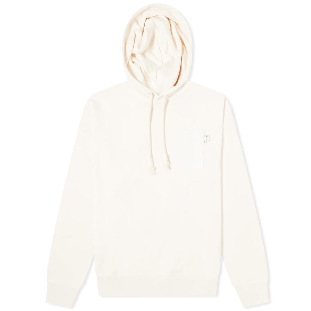 Loewe Men's Anagram Patch Pocket Hoodie in White Ash Cover