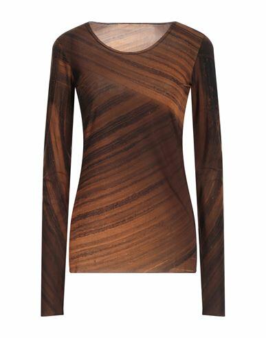 Masnada Woman T-shirt Brown Polyamide, Elastane Cover