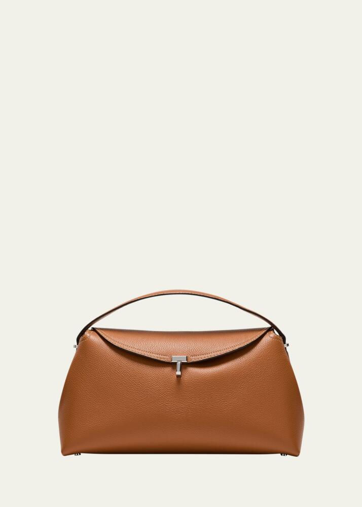 Toteme T-Lock Top Handle Bag in Pebble Grain Leather Cover