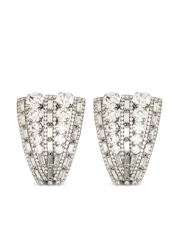 Alessandra Rich crystal brass clip-on earrings - Silver Cover