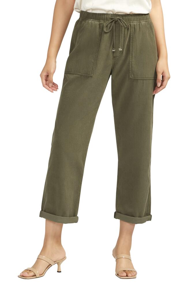 JAG Relaxed Fit Cotton Corduroy Ankle Drawstring Pants in Olive Cover