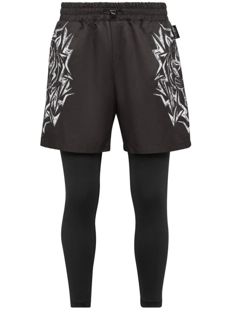 Plein Sport Thunder Tiger layered leggings - Black Cover