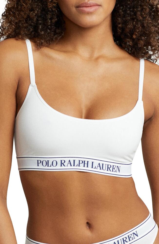 Polo Ralph Lauren Scoop Neck Bralette in White Cloud Cover