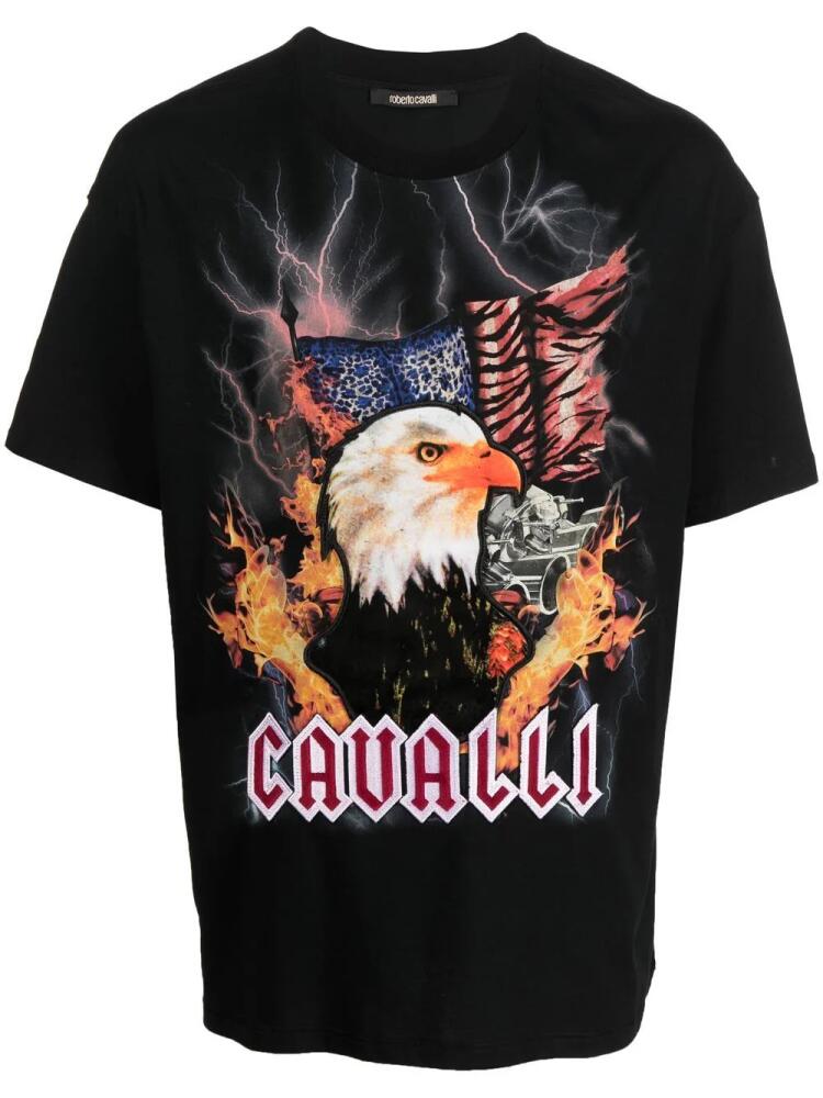 Roberto Cavalli eagle print short-sleeve T-shirt - Black Cover