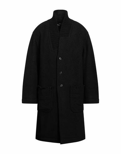 Isabel Benenato Man Coat Black Virgin Wool, Polyamide Cover