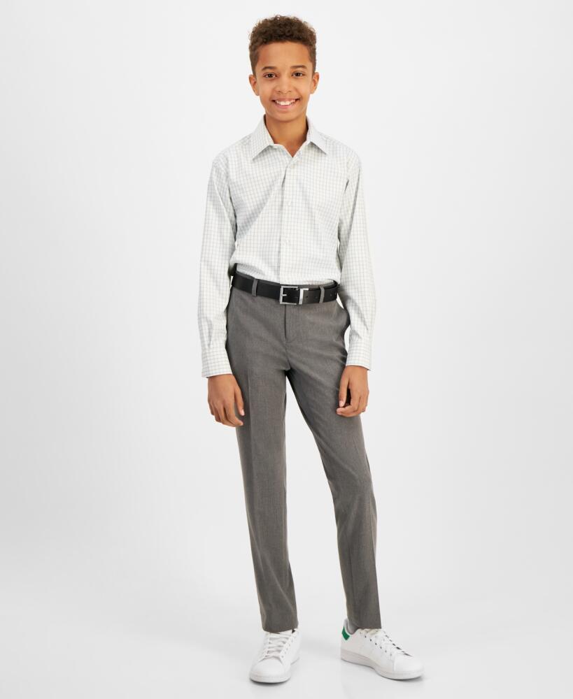 Michael Kors Big Boys Classic Fit Machine Washable Stretch Dress Pants - Gray Cover