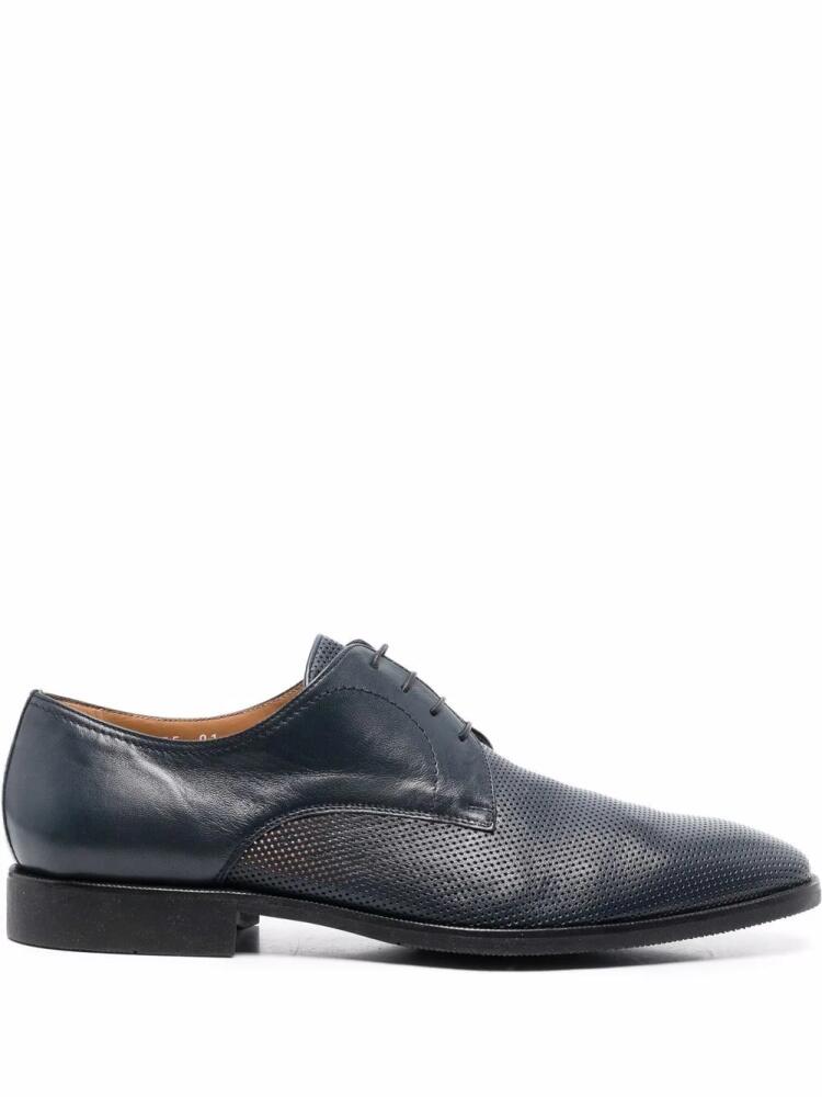 Corneliani perforated leather oxford shoes - Blue Cover