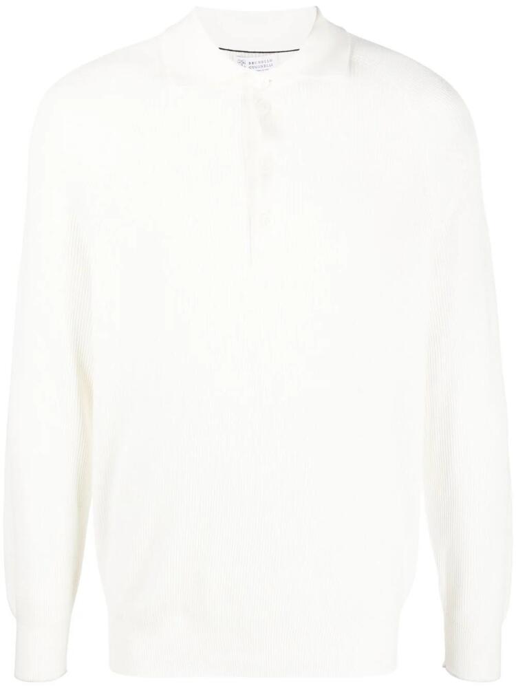 Brunello Cucinelli knitted polo jumper - White Cover