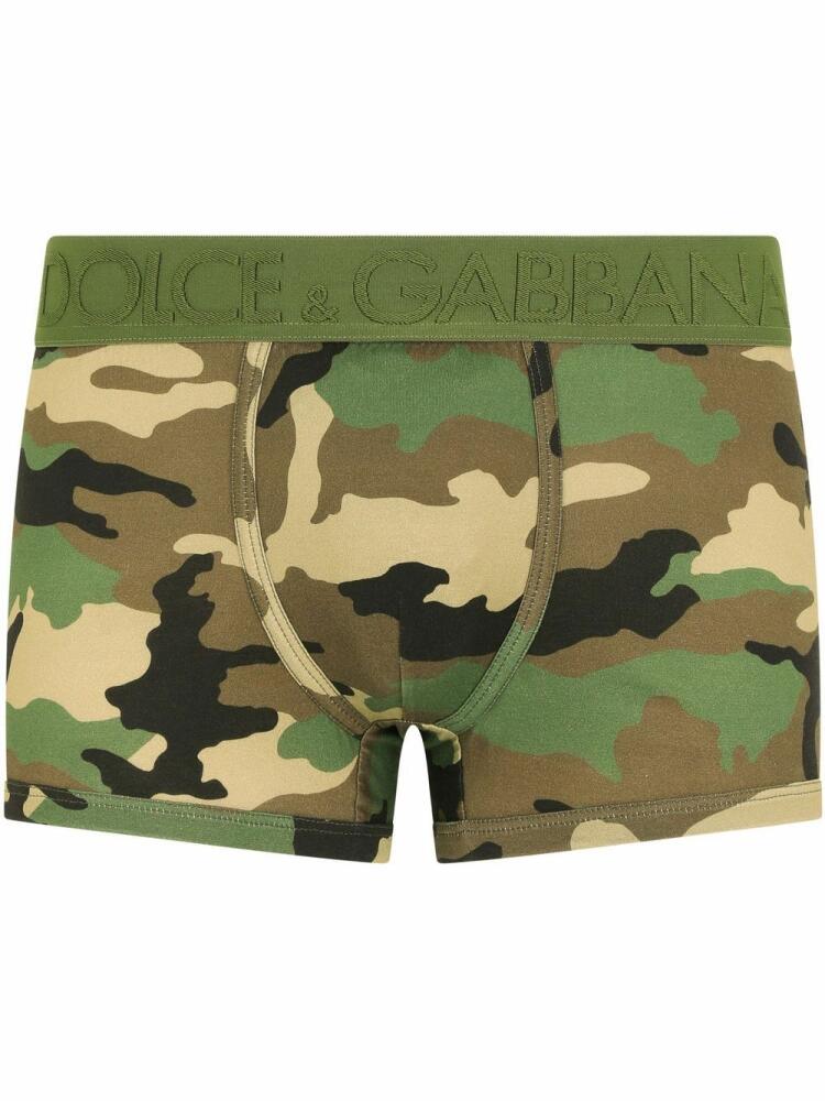 Dolce & Gabbana camouflage logo-waistband boxers - Green Cover