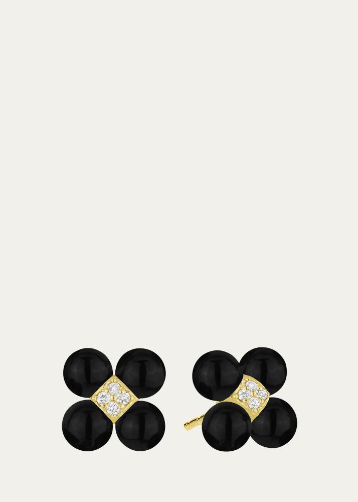 Paul Morelli Sequence 18K Yellow Gold Onyx and Diamond Stud Earrings Cover