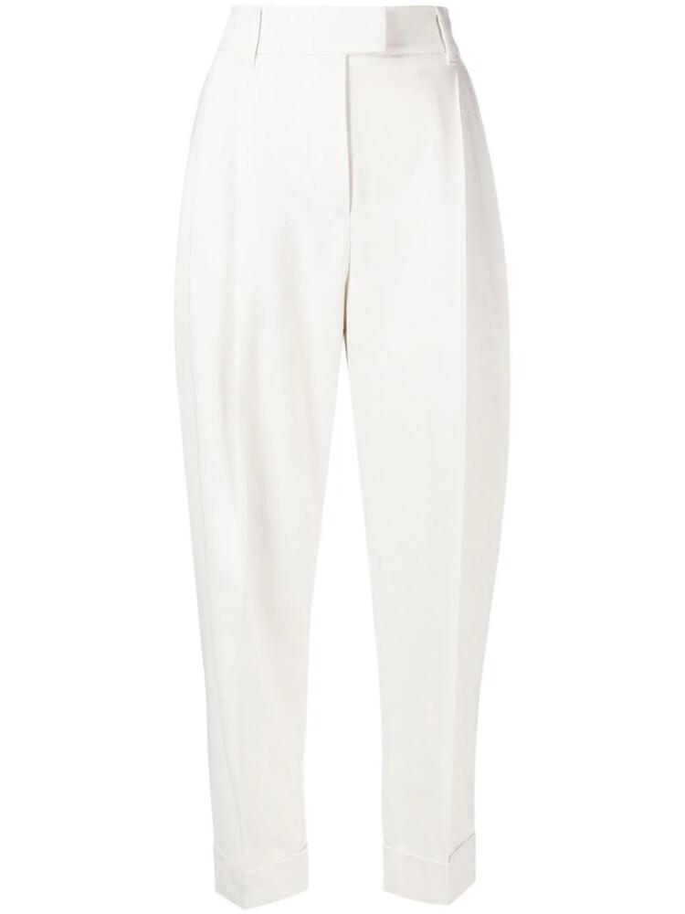 Brunello Cucinelli high-waisted cropped tailored trousers - White Cover