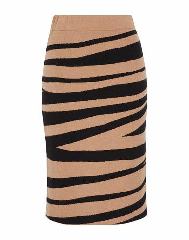 8 By Yoox Knit Zebra Midi Skirt Woman Midi skirt Camel Viscose, Polyester, Polyamide Cover