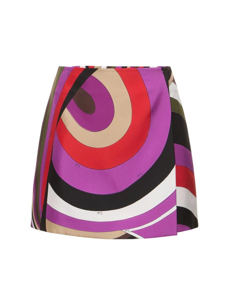 PUCCI Printed Silk Twill Mini Skirt Cover