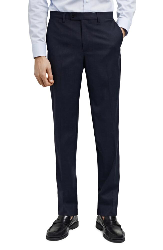 MANGO Superslim Fit Dark Navy Flat Front Stretch Dress Pants Cover