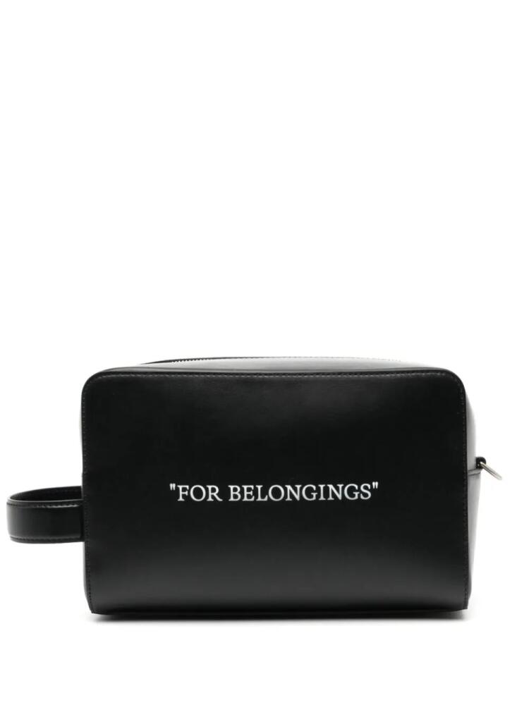 Off-White Quote leather make-up bag - Black Cover