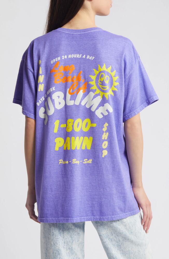 Merch Traffic Sublime Pawn Shop Oversize Graphic T-Shirt in Purple Cover