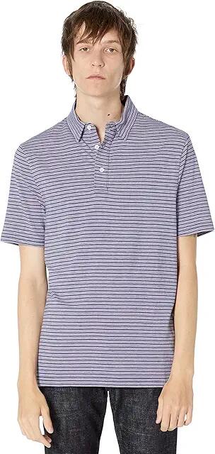 Faherty Movement Short Sleeve Polo (Dusk Sea Stripe) Men's Clothing Cover