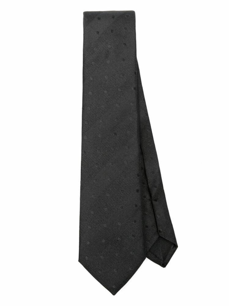 Saint Laurent polka-dot striped silk tie - Black Cover