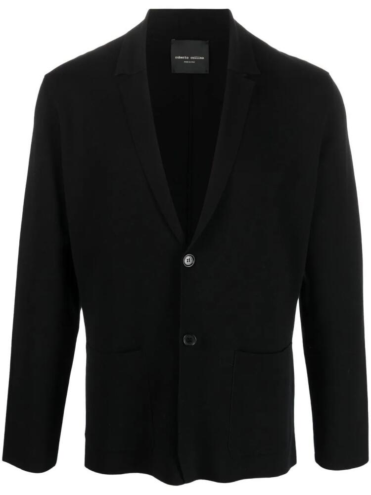 Roberto Collina single-breasted cotton blazer - Black Cover