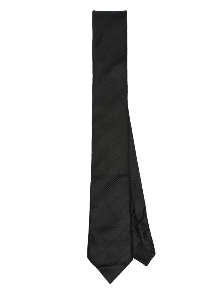 Saint Laurent striped silk tie - Black Cover