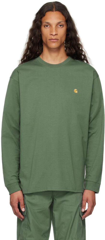 Carhartt Work In Progress Green Chase Long Sleeve T-Shirt Cover