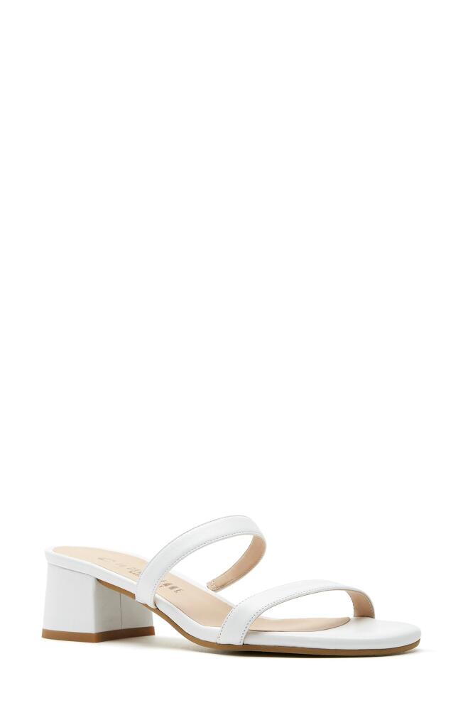 La Canadienne Bria Slide Sandal in White Leather Cover