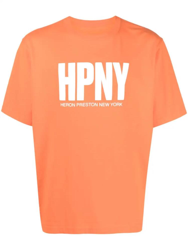 Heron Preston HPNY print crew neck T-shirt - Orange Cover