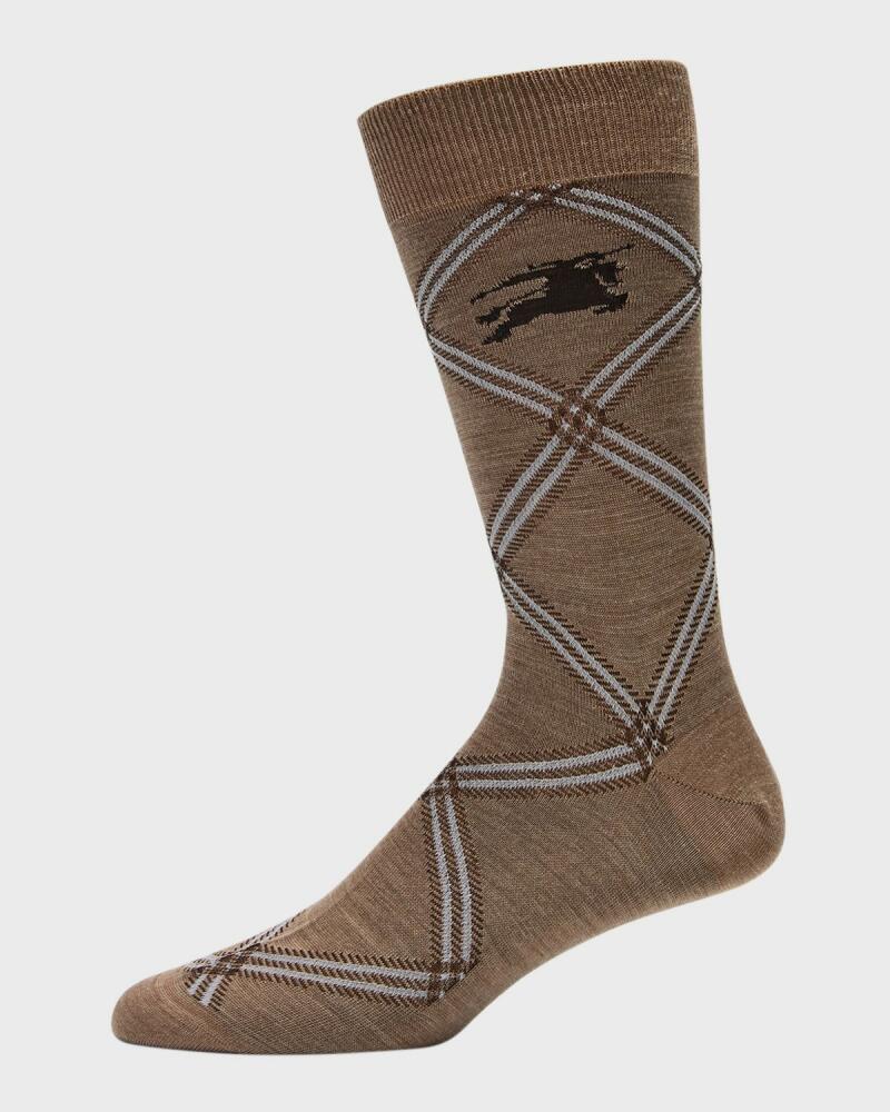 Burberry Men's Cashmere Check EKD Crew Socks Cover