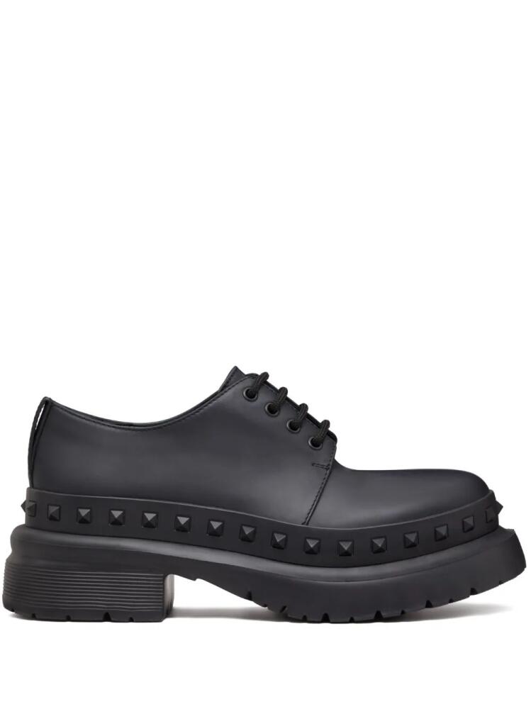 Valentino Garavani M-Way Rockstud leather Derby shoes - Black Cover