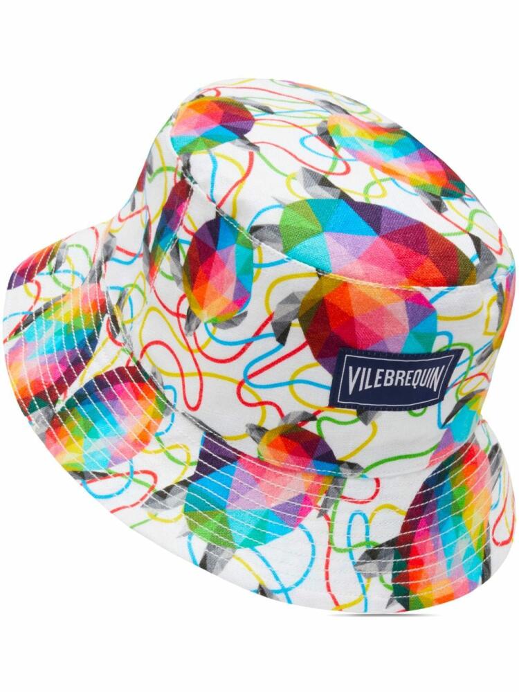 Vilebrequin x Okuda San Miguel Boheme linen bucket hat - White Cover