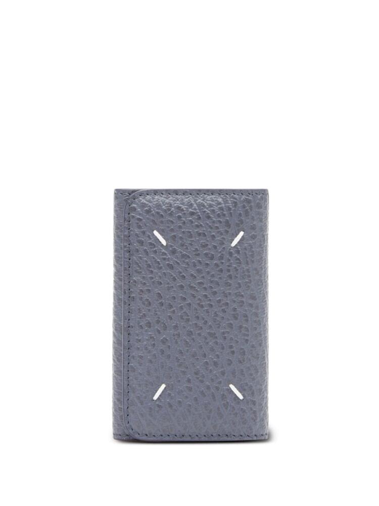 Maison Margiela Four stitch-logo leather key chain - Blue Cover