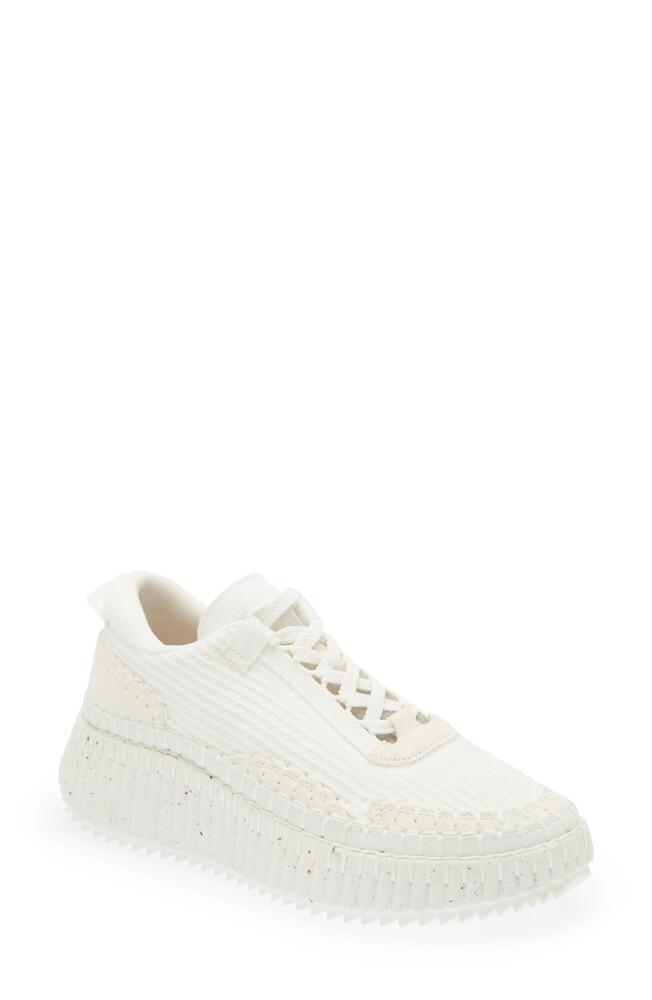 Chloé Nama Platform Sneaker in White Cover