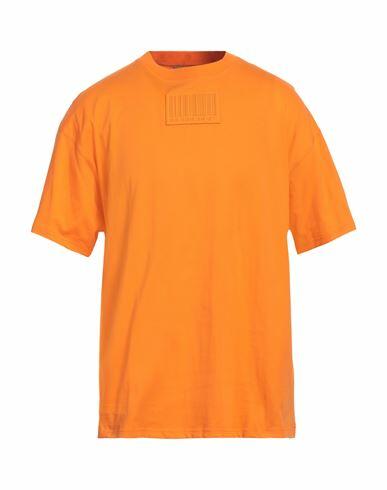 Vtmnts Man T-shirt Orange Cotton Cover