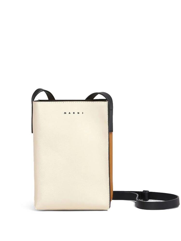 Marni colour-block logo shoulder bag - Neutrals Cover