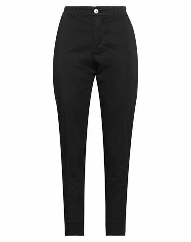 People Woman Pants Black Cotton, Elastane Cover