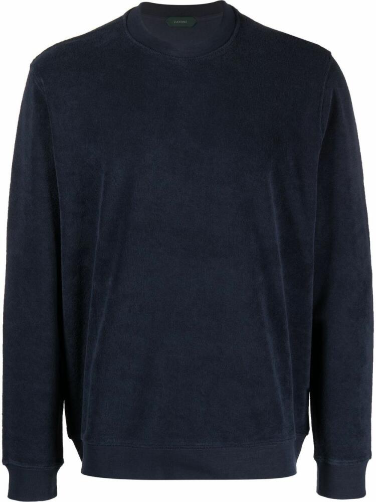 Zanone cotton towelling sweatshirt - Blue Cover