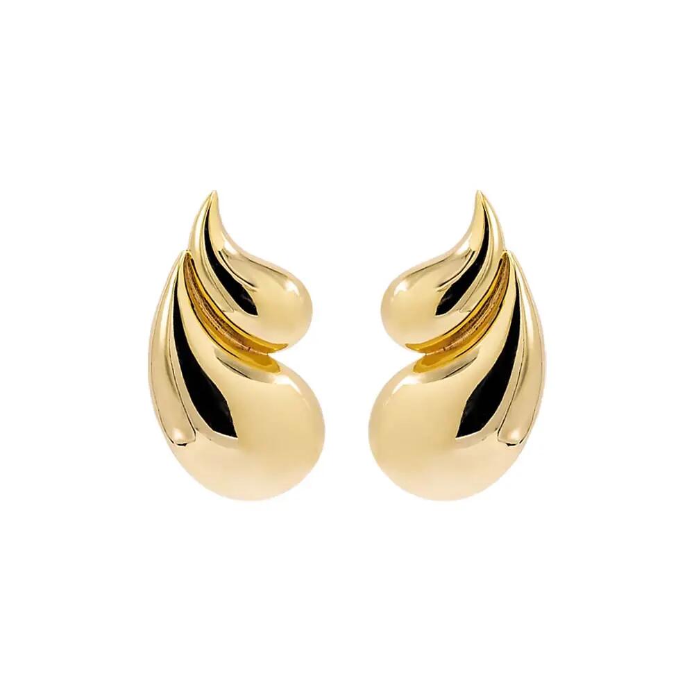 BY ADINA EDEN Solid Double Graduated Teardrop Stud Earring in Gold Cover