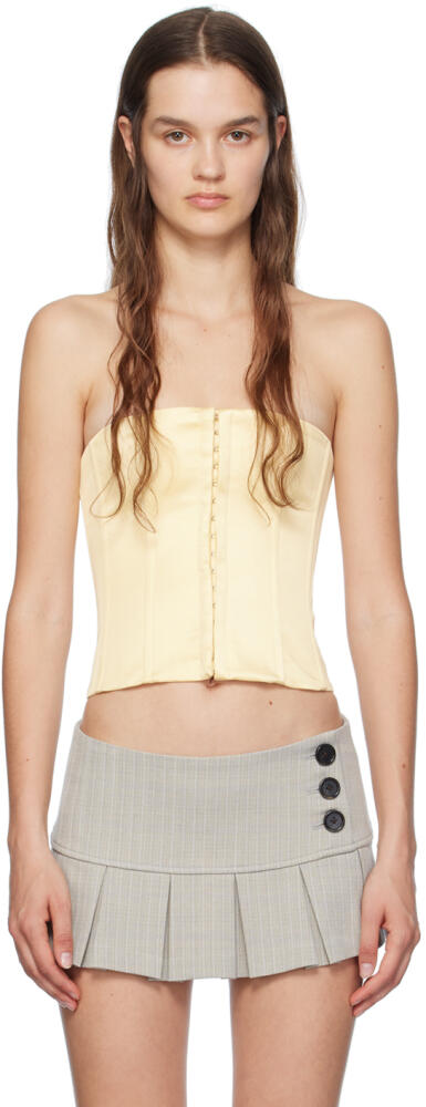 GUIZIO Yellow Straight Neck Tank Top Cover