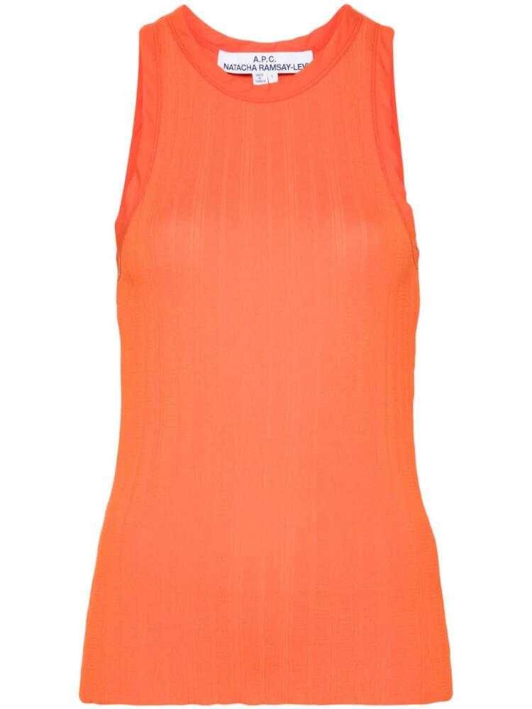 A.P.C. Lemaitre ribbed-jersey tank top - Orange Cover