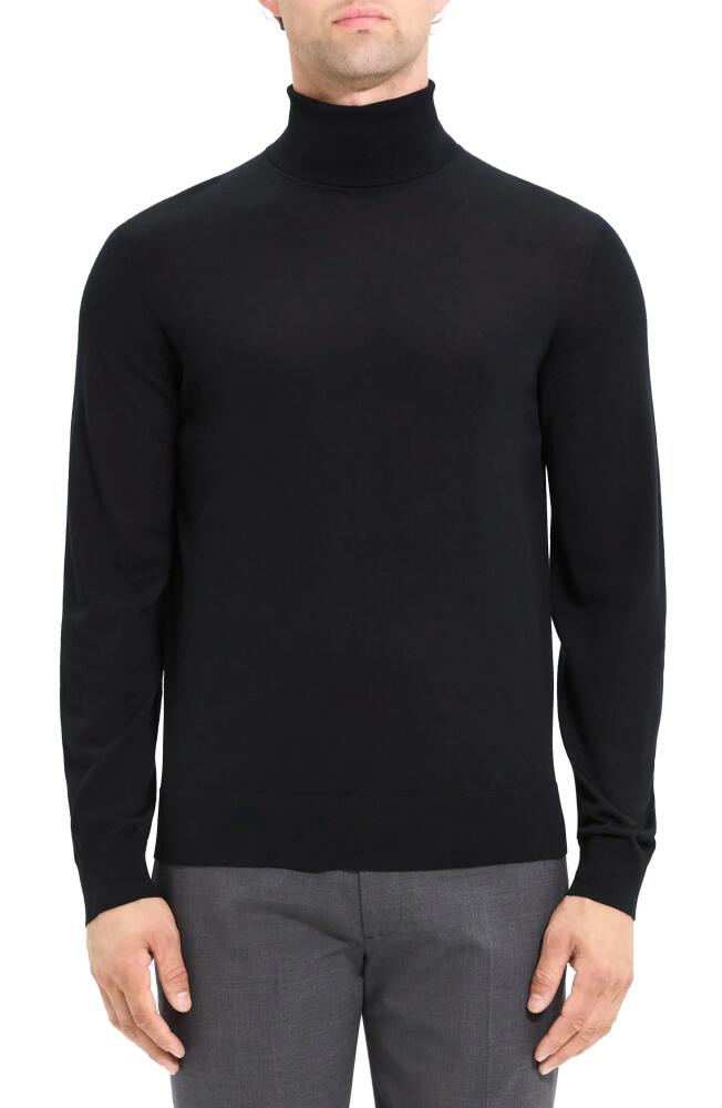 Theory Merino Wool Blend Turtleneck Sweater in Black Cover