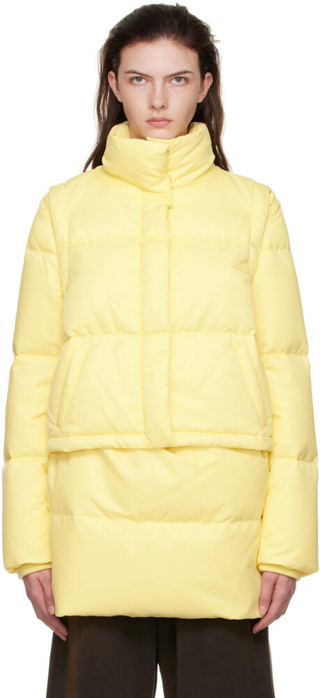 MM6 Maison Margiela Yellow Nylon Down Jacket Cover