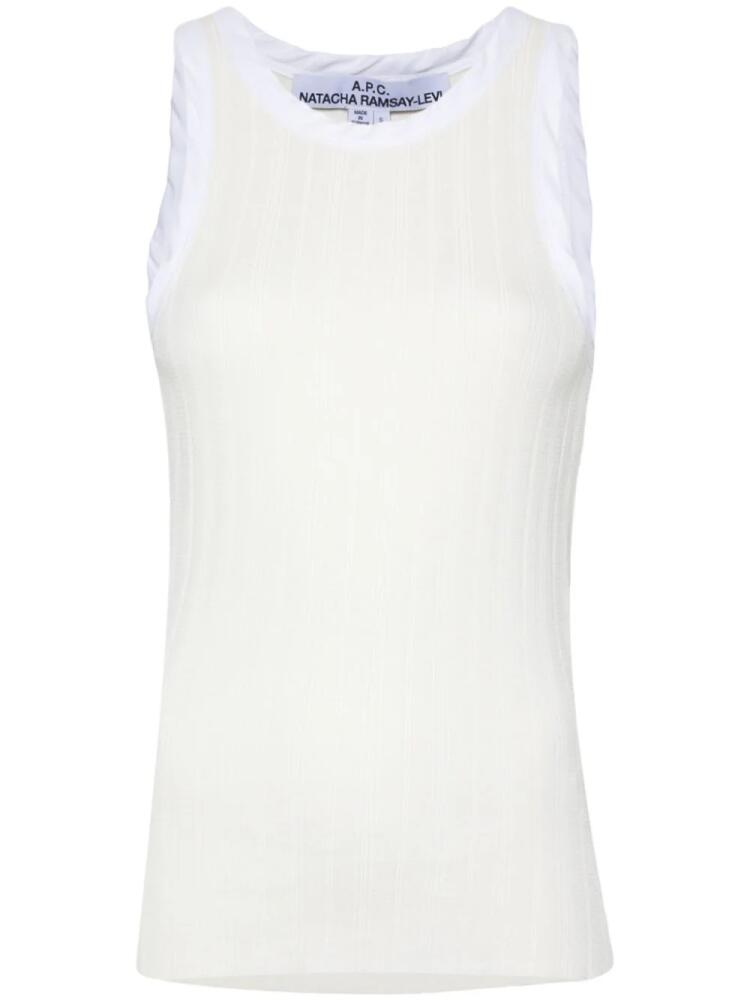 A.P.C. Lemaitre ribbed-jersey tank top - White Cover