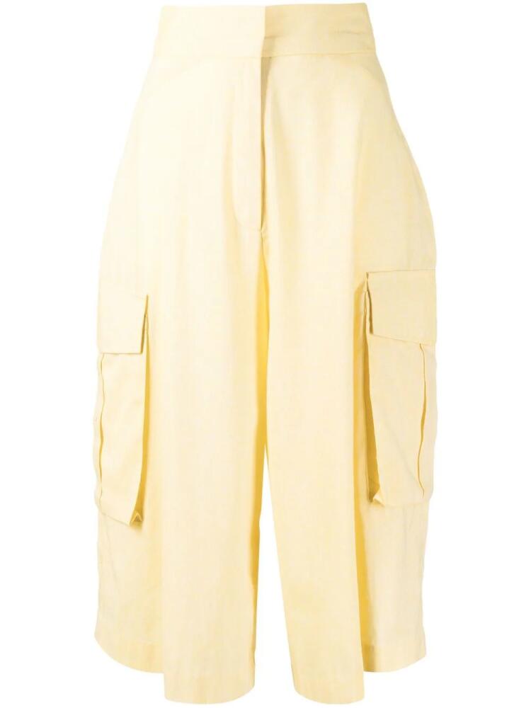 Bambah high-waisted cropped culottes - Yellow Cover