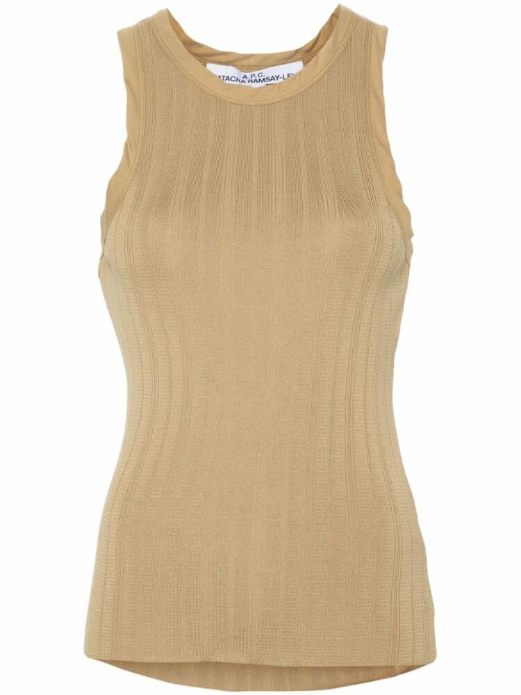 A.P.C. Lemaitre ribbed-jersey tank top - Brown Cover