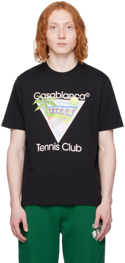 Casablanca SSENSE Exclusive Black 'Tennis Club' Icon T-Shirt Cover