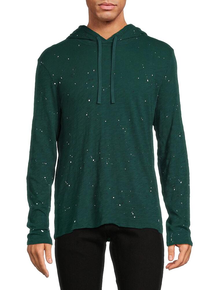 ATM Anthony Thomas Melillo Men's Paint Splatter Drawstring Hoodie - Emerald Cover