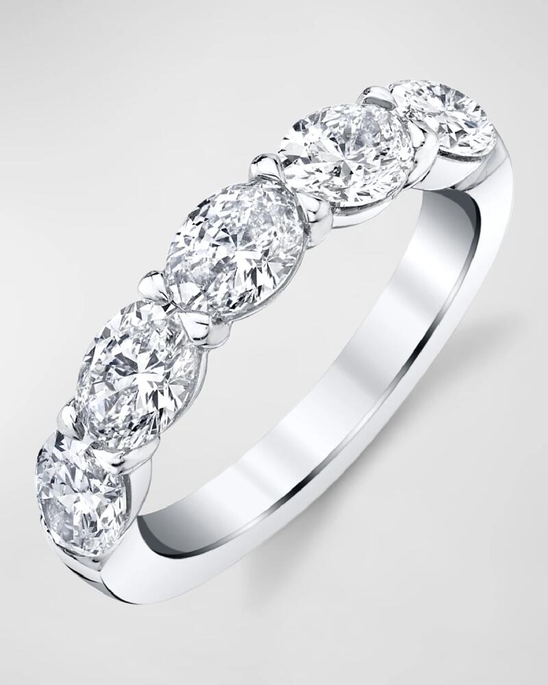 Neiman Marcus Diamonds Large Platinum Halfway Band with Horizontal Set Oval Diamonds, 1.80ct Cover