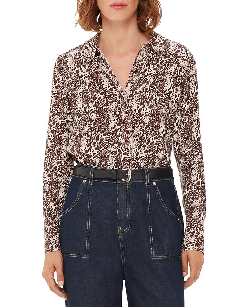 Whistles Micro Leopard Print Shirt Cover