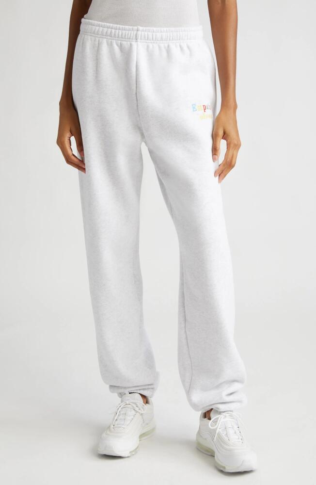 THE MAYFAIR GROUP Gender Inclusive Empathy Always Embroidered Sweatpants in Grey Cover