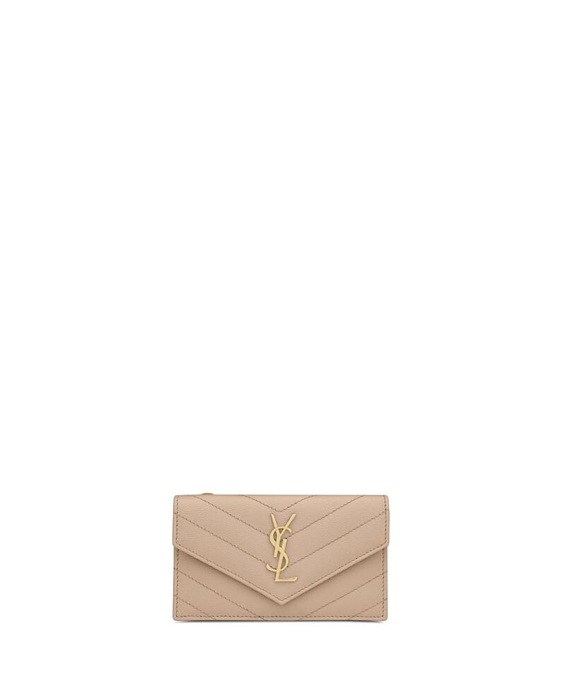 Saint Laurent Cassandre Matelasse Fragments Flap Card Case in Lambskin Cover